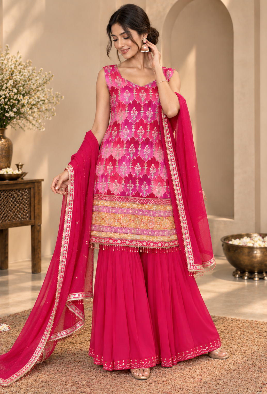 Embroidered Sharara Set