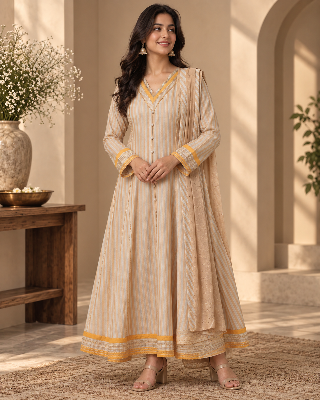 Banarasi Tissue Kora Anarkali Suit