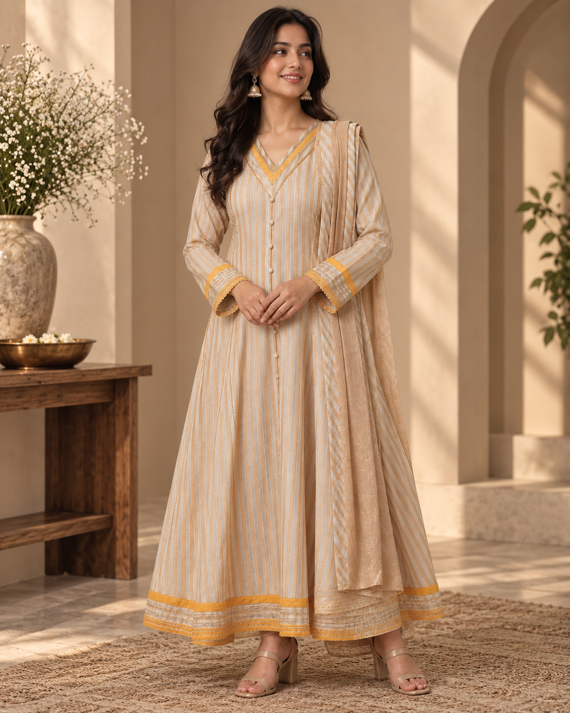 Banarasi Tissue Kora Anarkali Suit