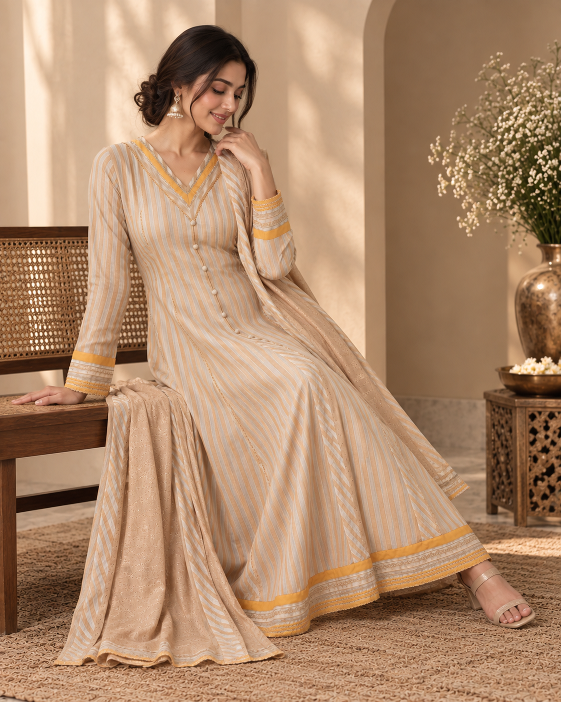 Banarasi Tissue Kora Anarkali Suit