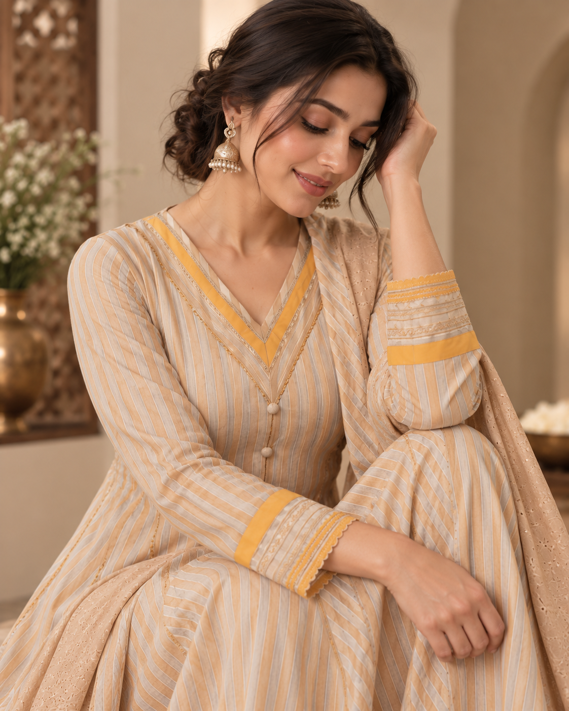 Banarasi Tissue Kora Anarkali Suit