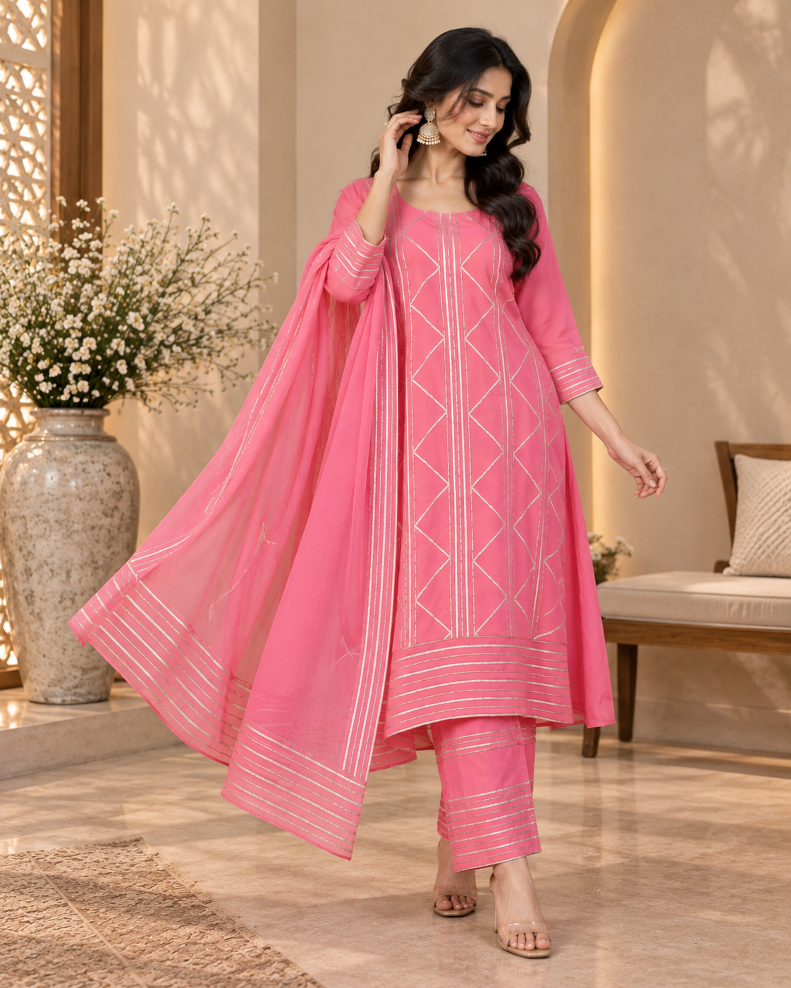 Pink Silk Gotta Work Suit