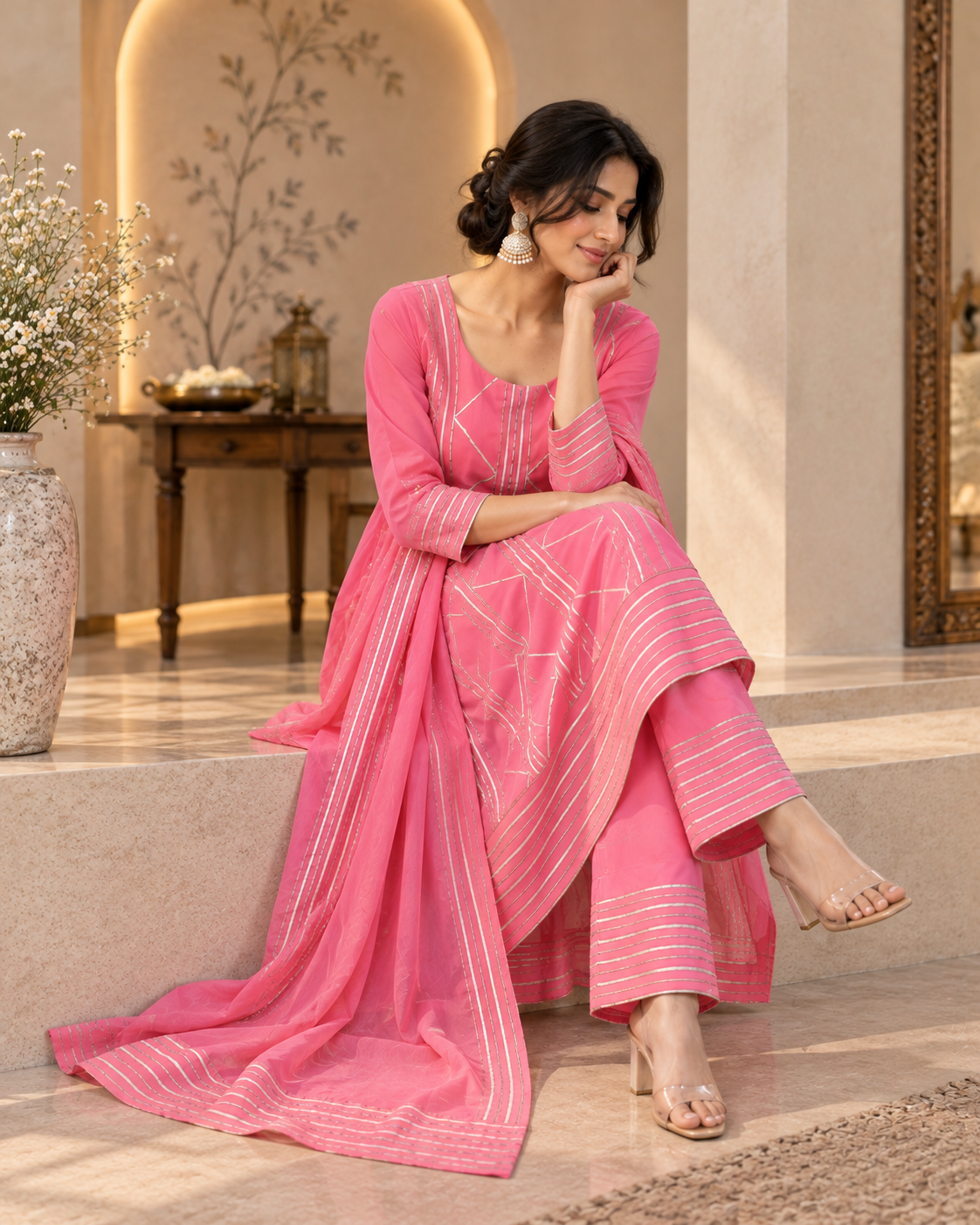 Pink Silk Gotta Work Suit