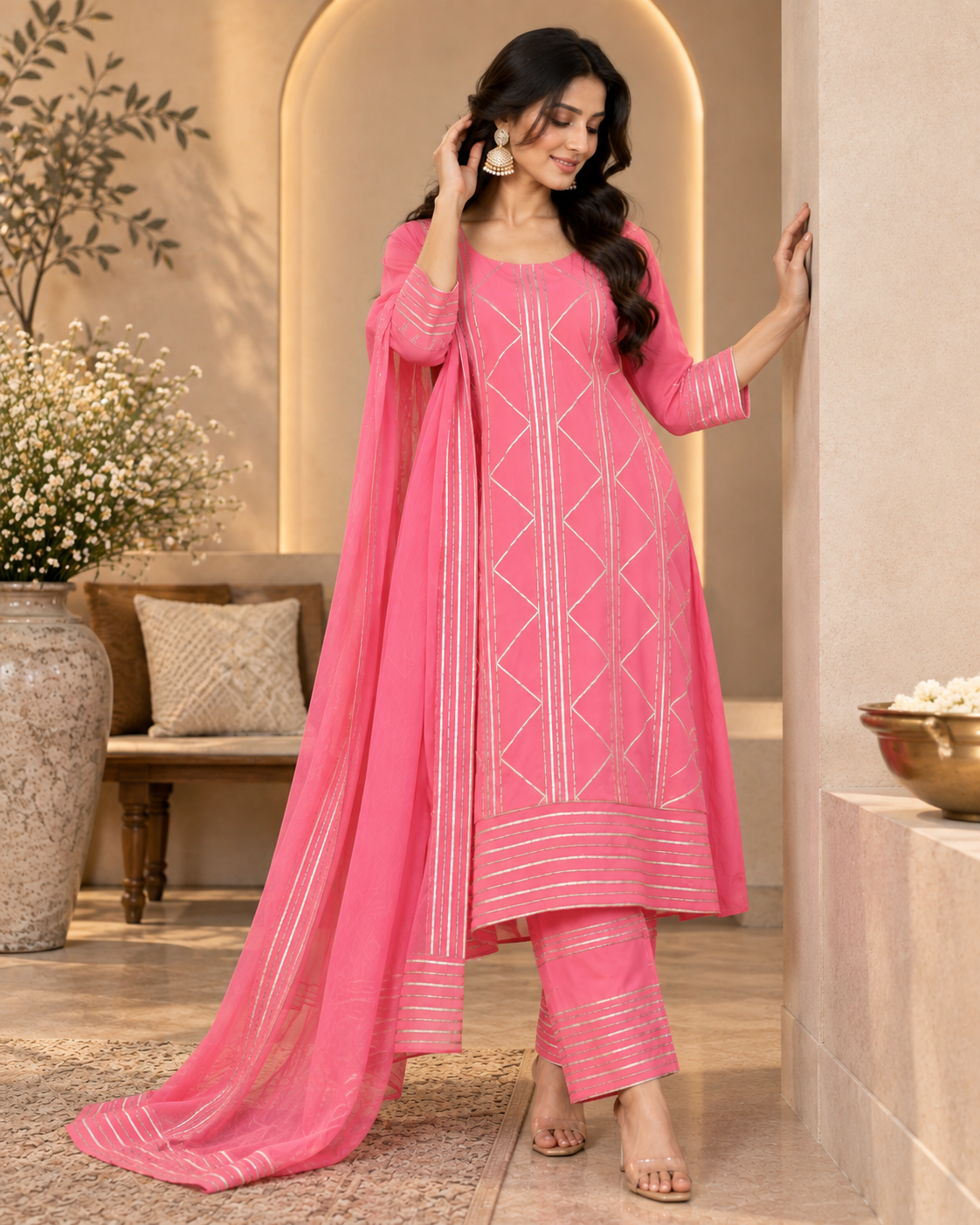 Pink Silk Gotta Work Suit