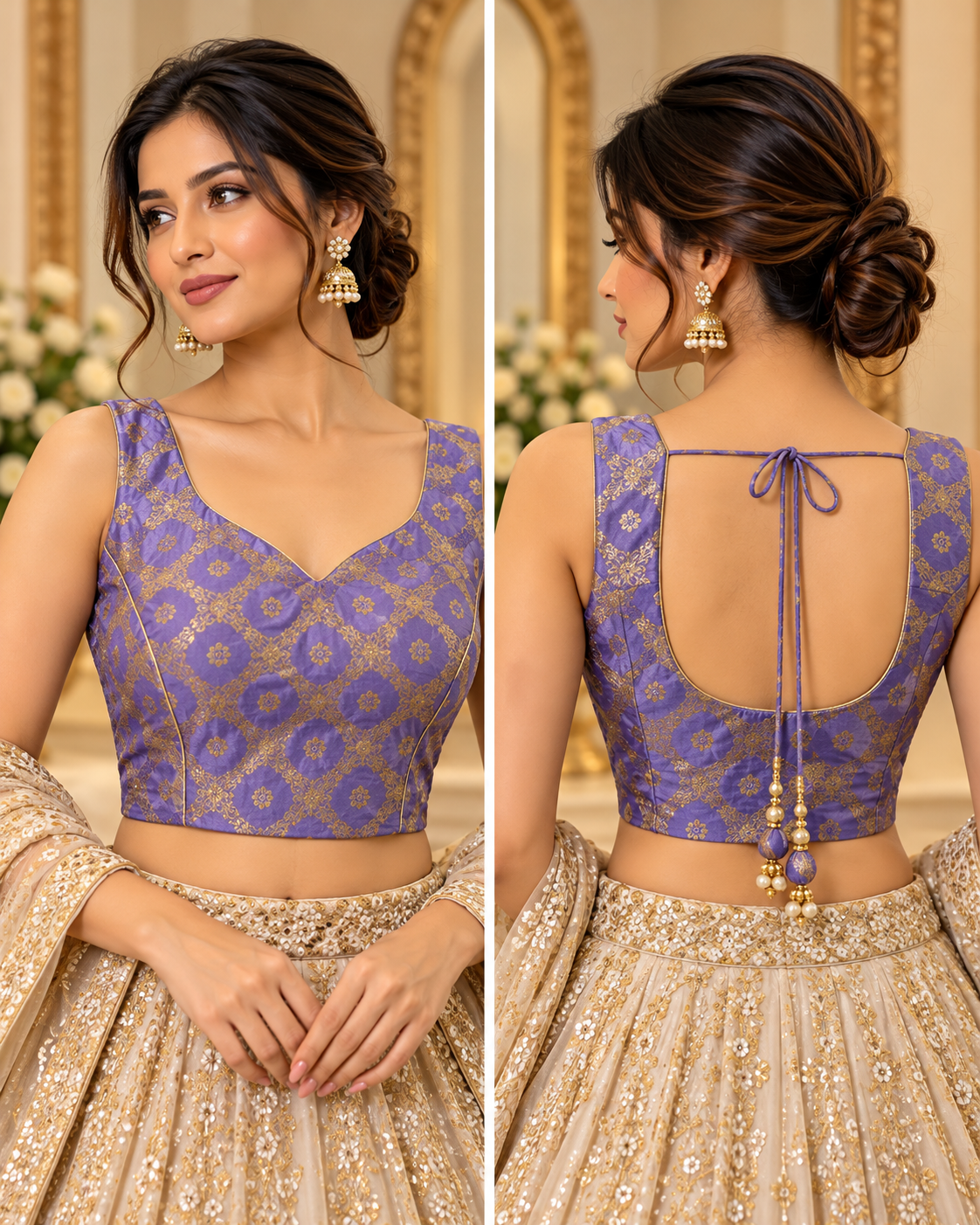 Lavender Brocade Blouse