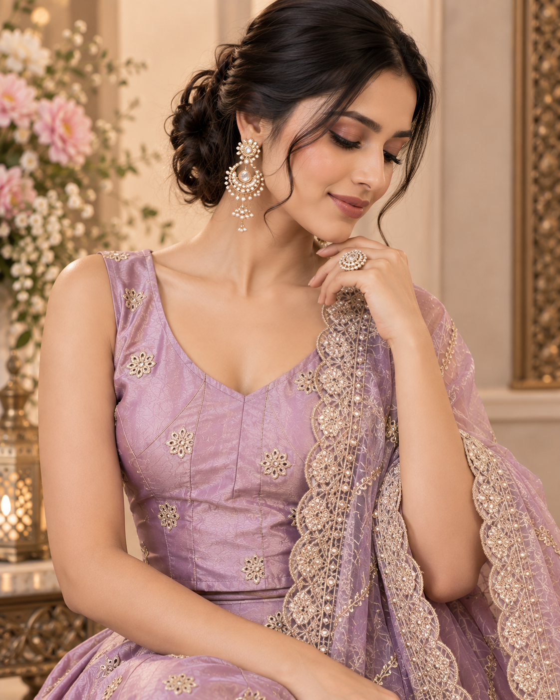 Exquisite Tissue Crepe Lehenga Set