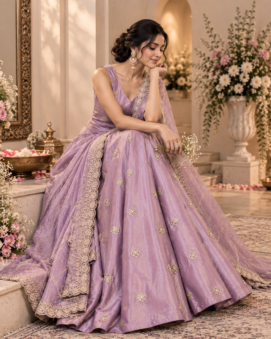 Exquisite Tissue Crepe Lehenga Set