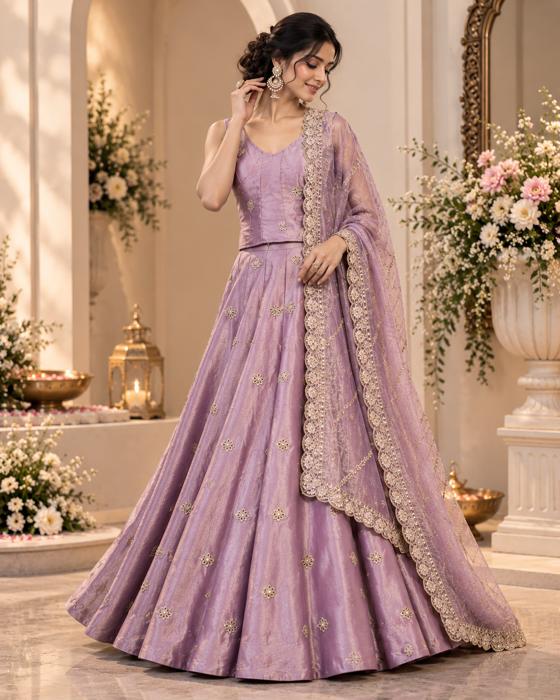 Exquisite Tissue Crepe Lehenga Set