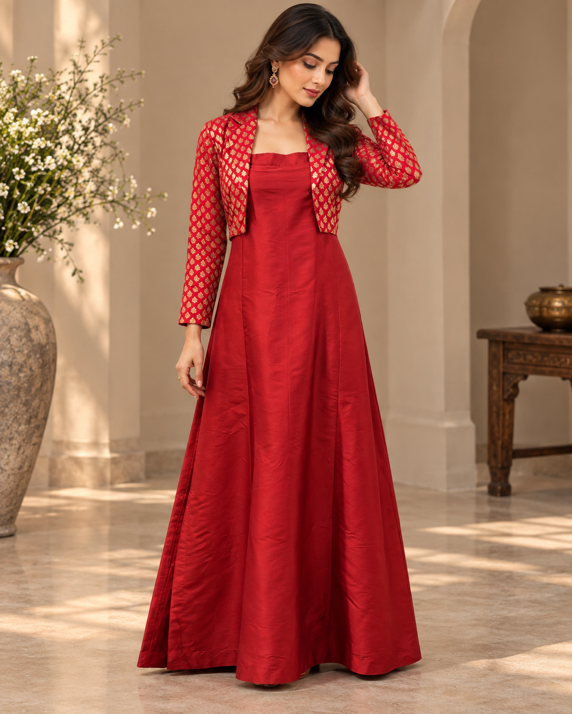 Banarasi Jacket and Silk Dress