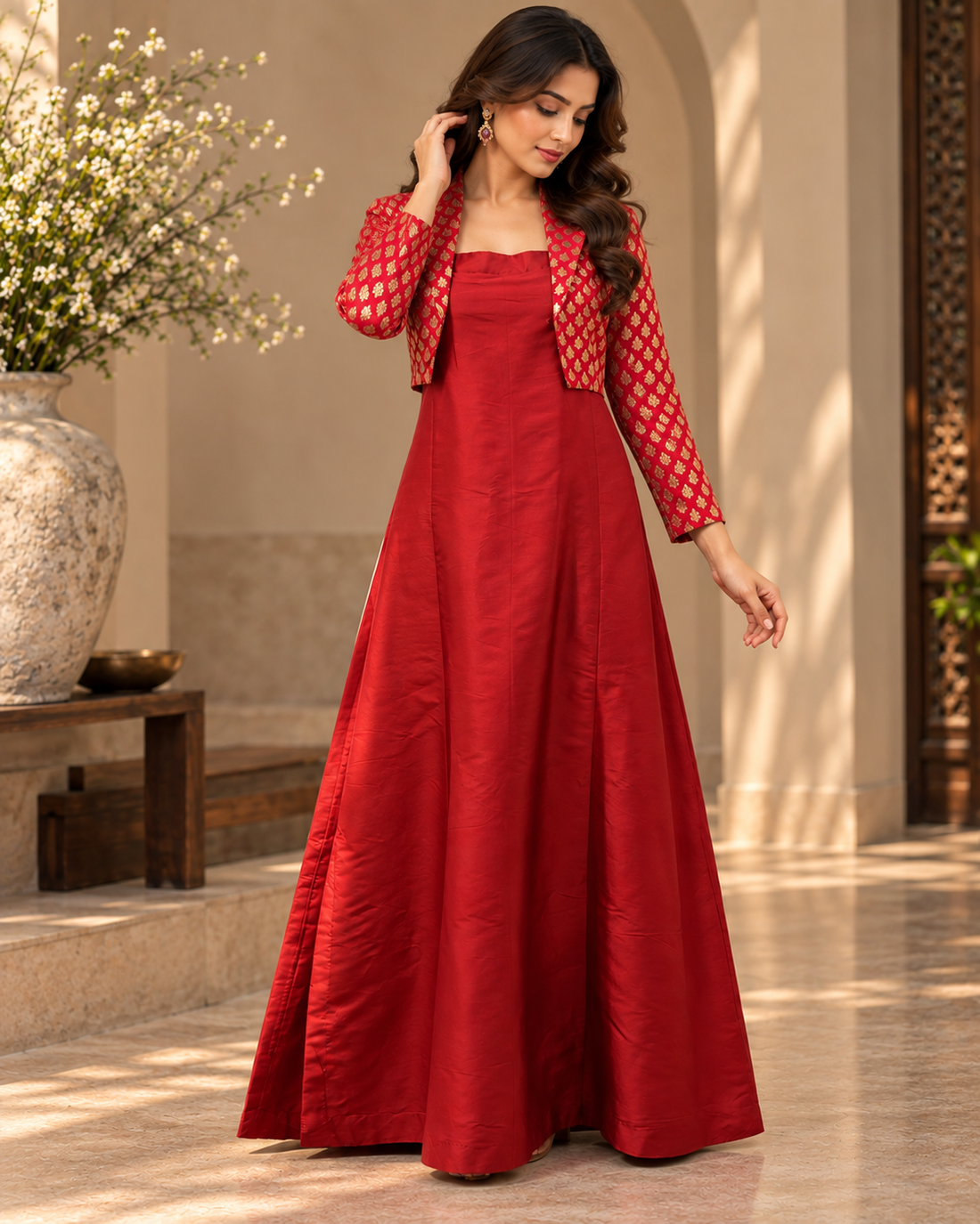 Banarasi Jacket and Silk Dress