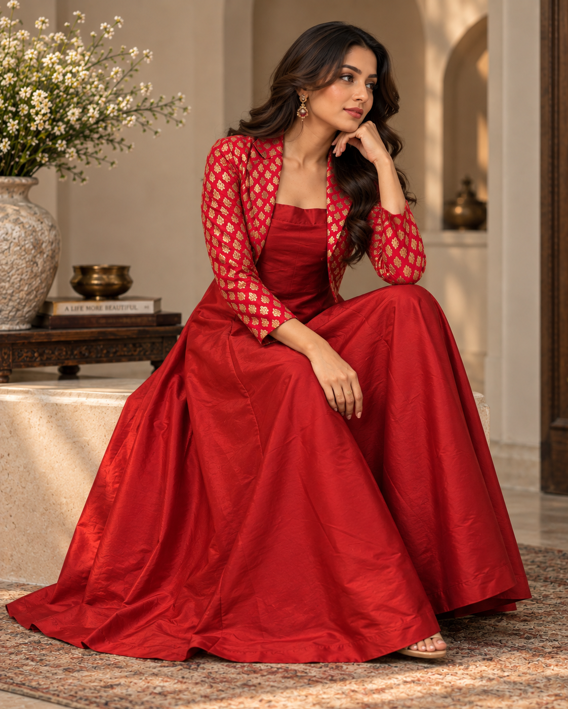 Banarasi Jacket and Silk Dress