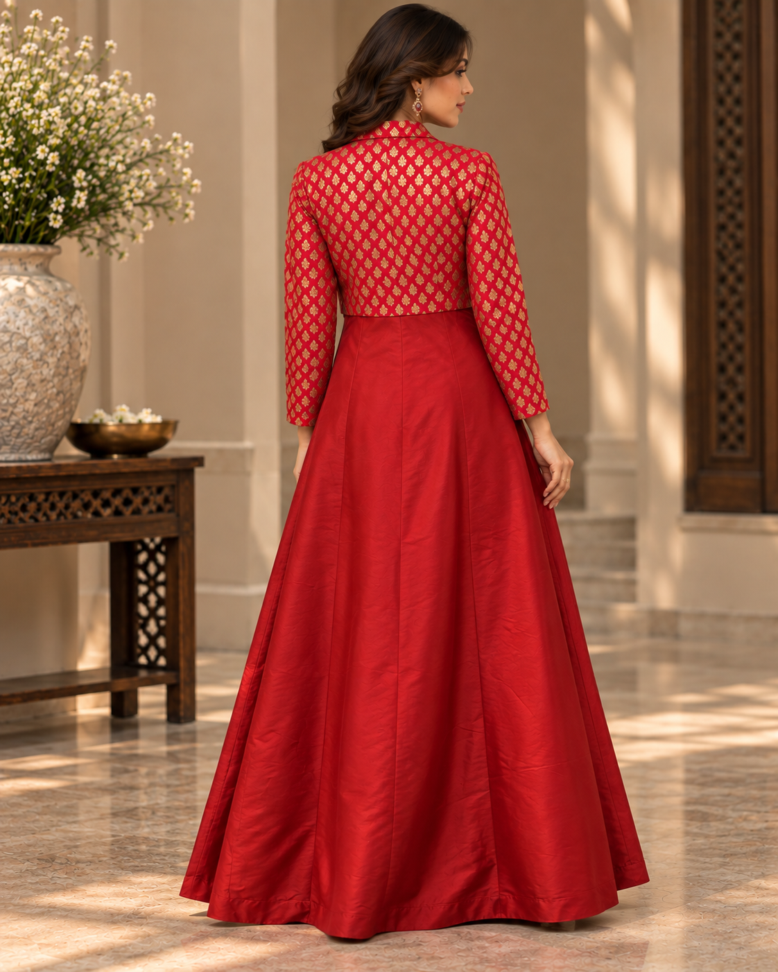 Banarasi Jacket and Silk Dress