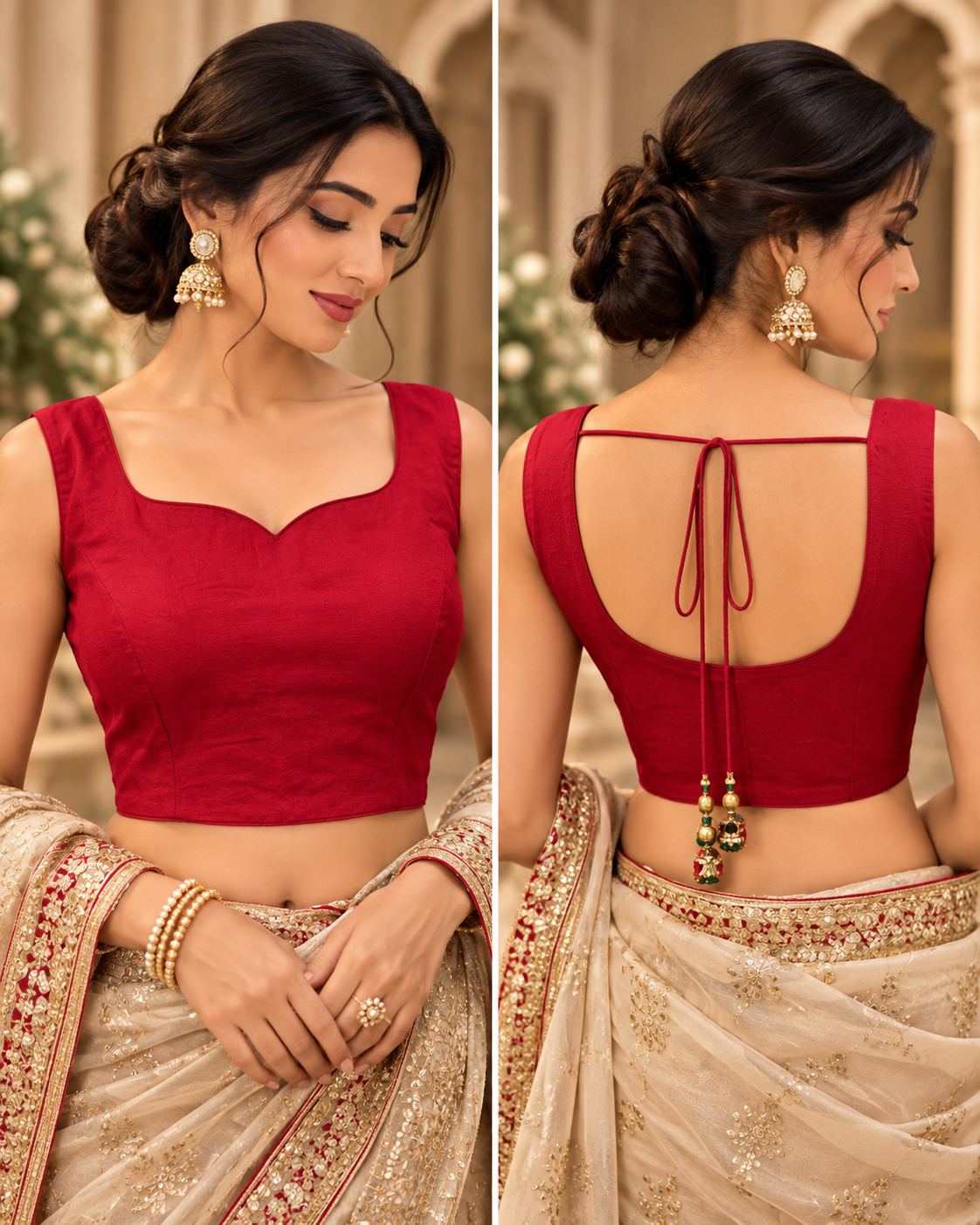 Red Georgette Blouse