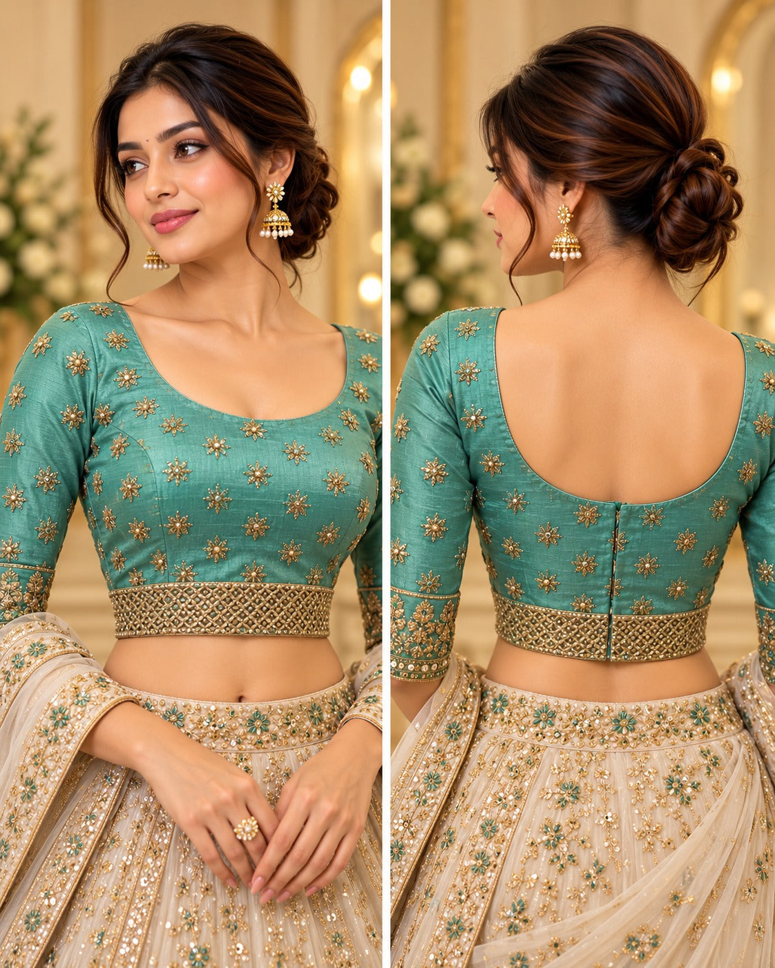 Raw Silk Embroidered Blouse