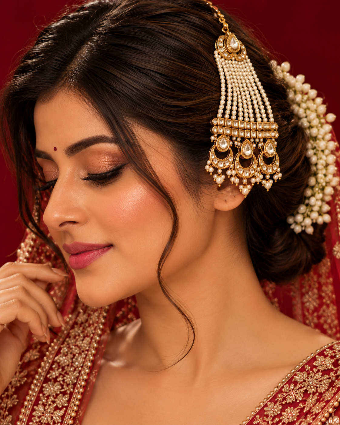 Elegant Kundan Bridal Headpiece