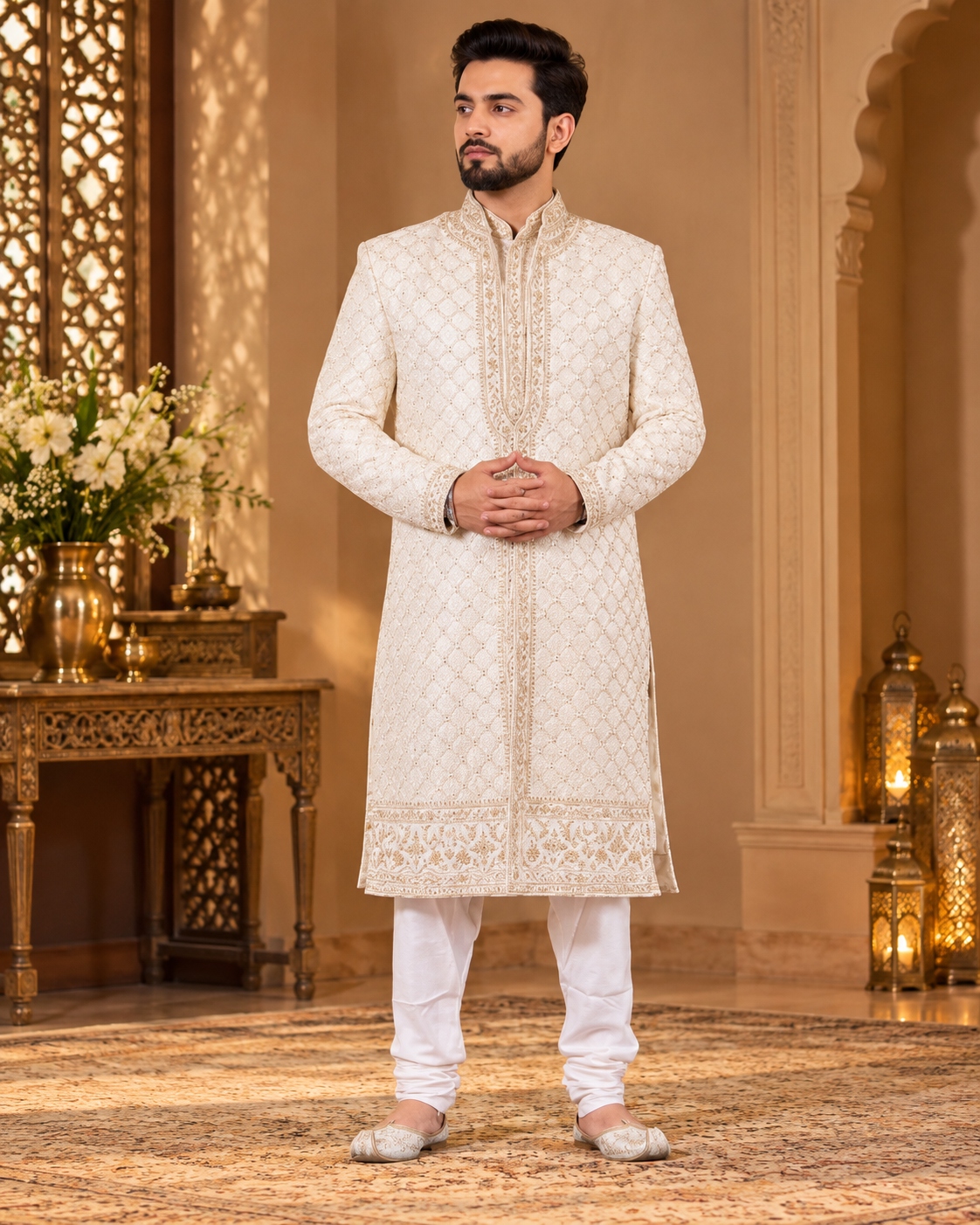 Royal Raw Silk Sherwani