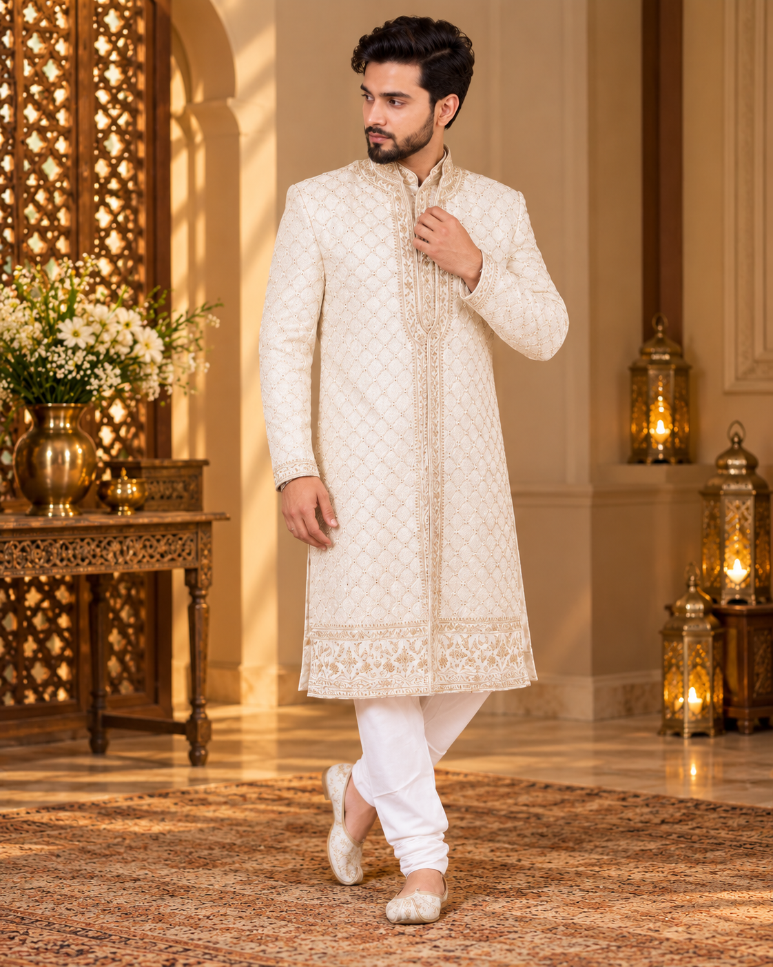 Royal Raw Silk Sherwani