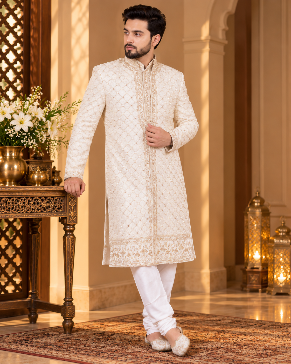 Royal Raw Silk Sherwani