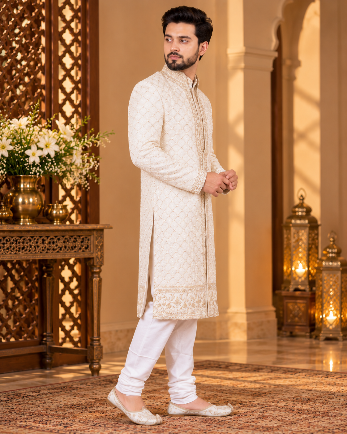 Royal Raw Silk Sherwani