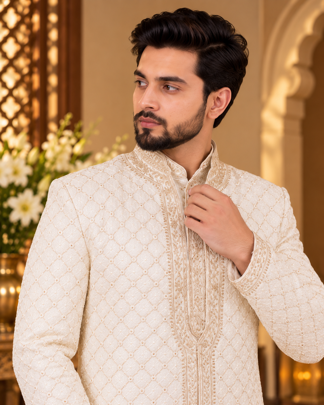 Royal Raw Silk Sherwani