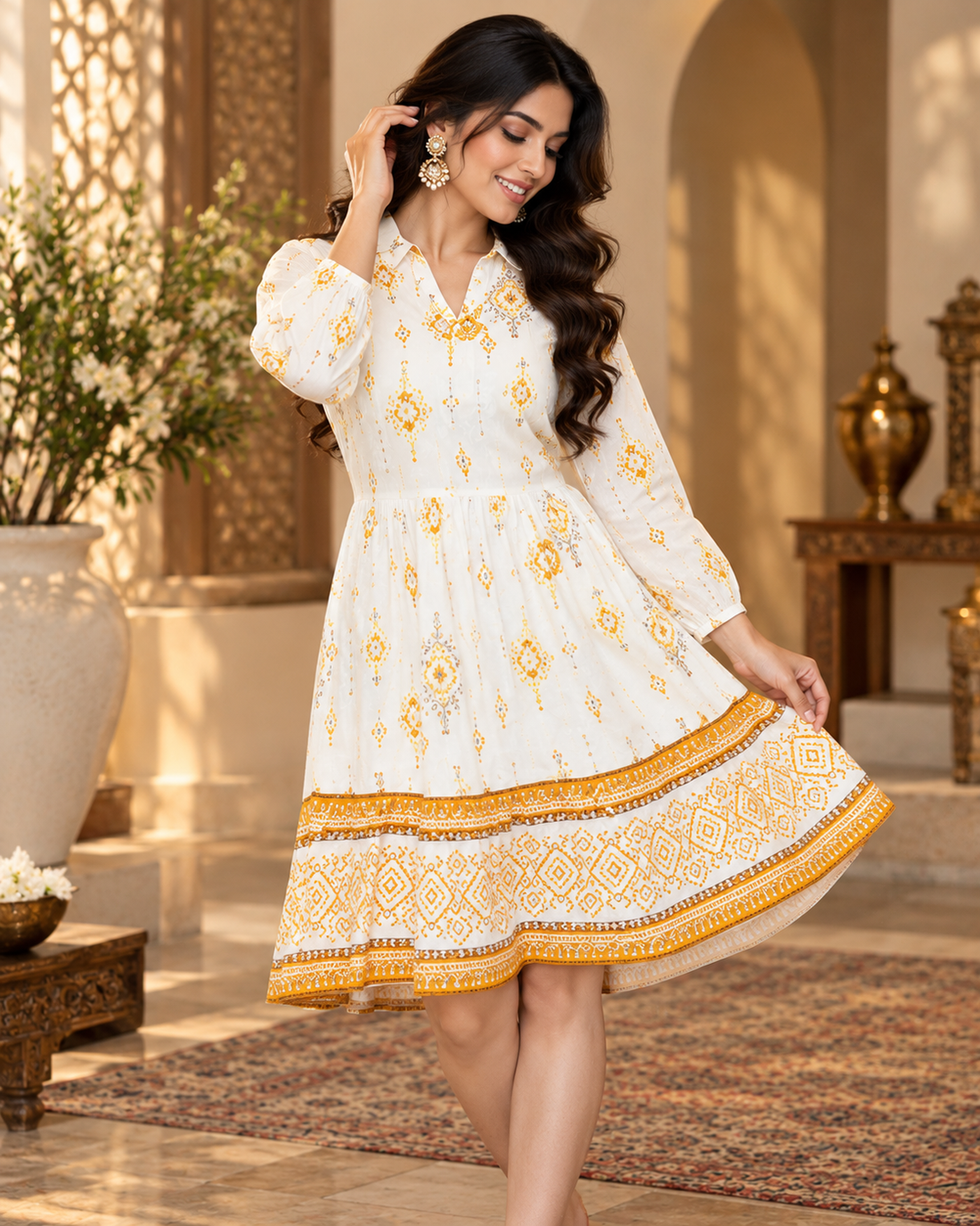 Elegant Cotton Printed Dress