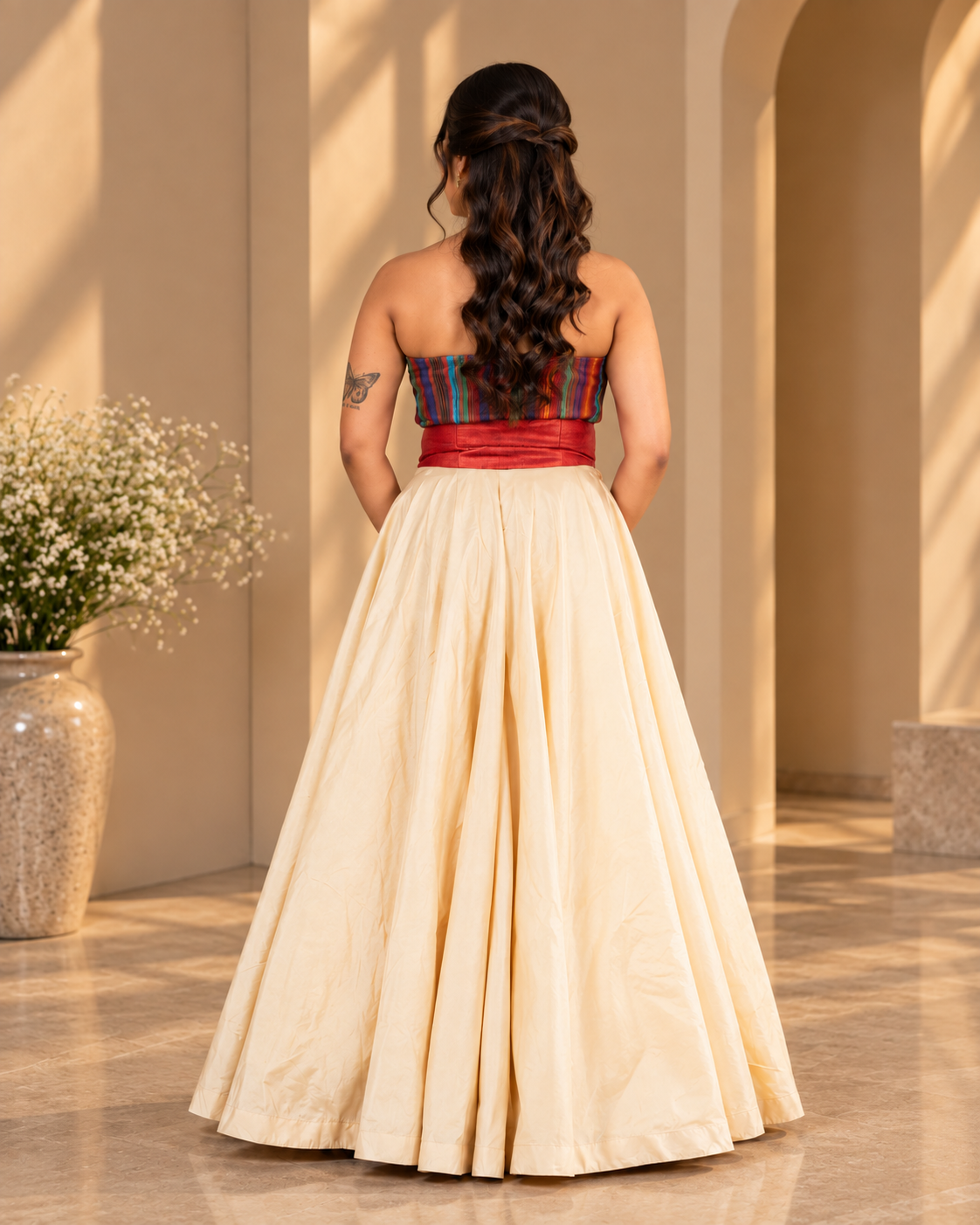 Printed Corset Silk Lehenga