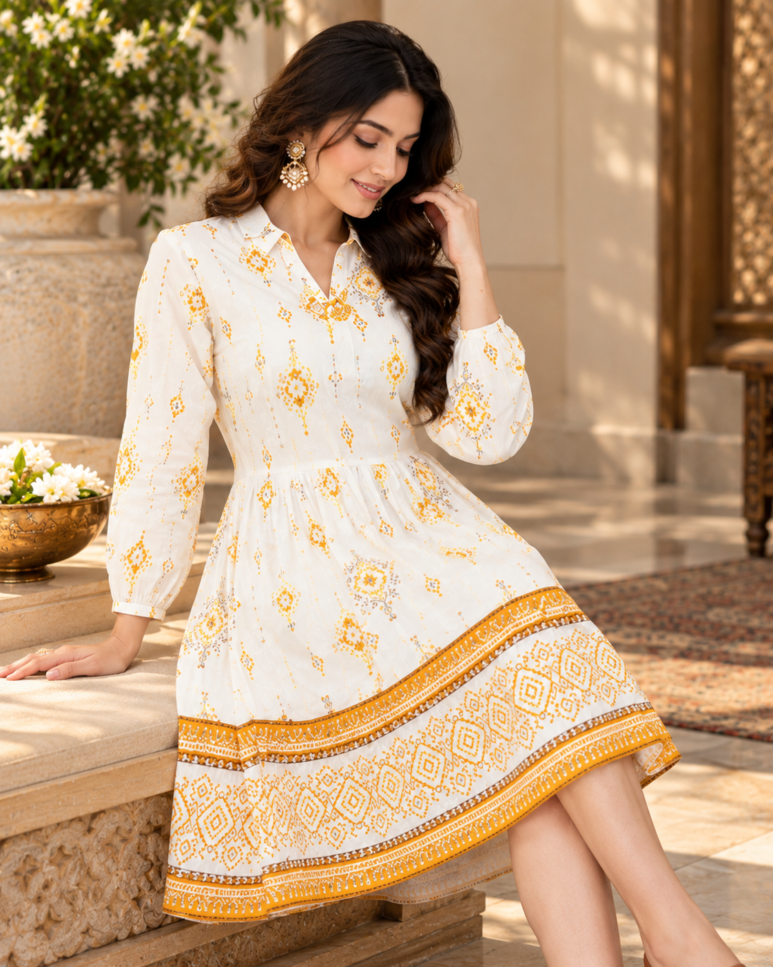 Elegant Cotton Printed Dress