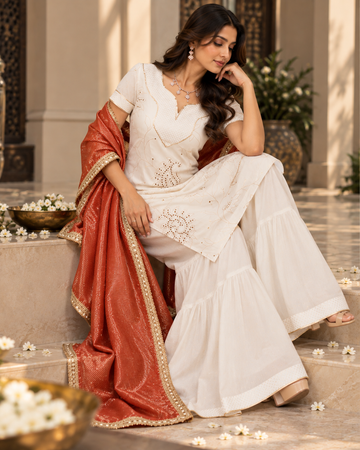 White Georgette Garara Suit