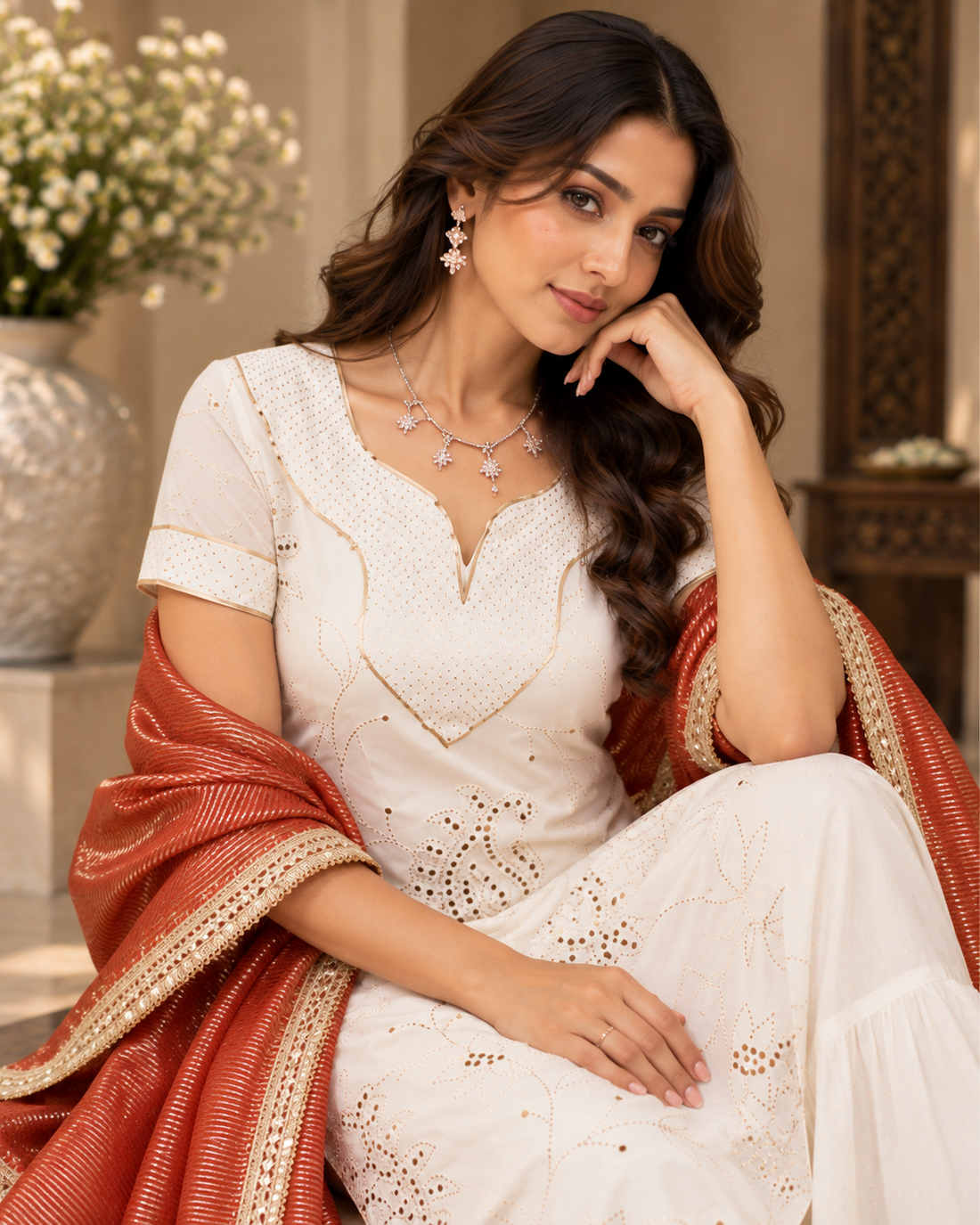 White Georgette Garara Suit