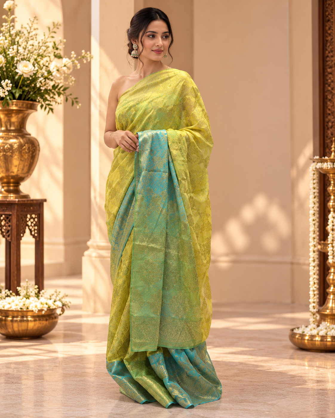 Georgette Banarsi saree