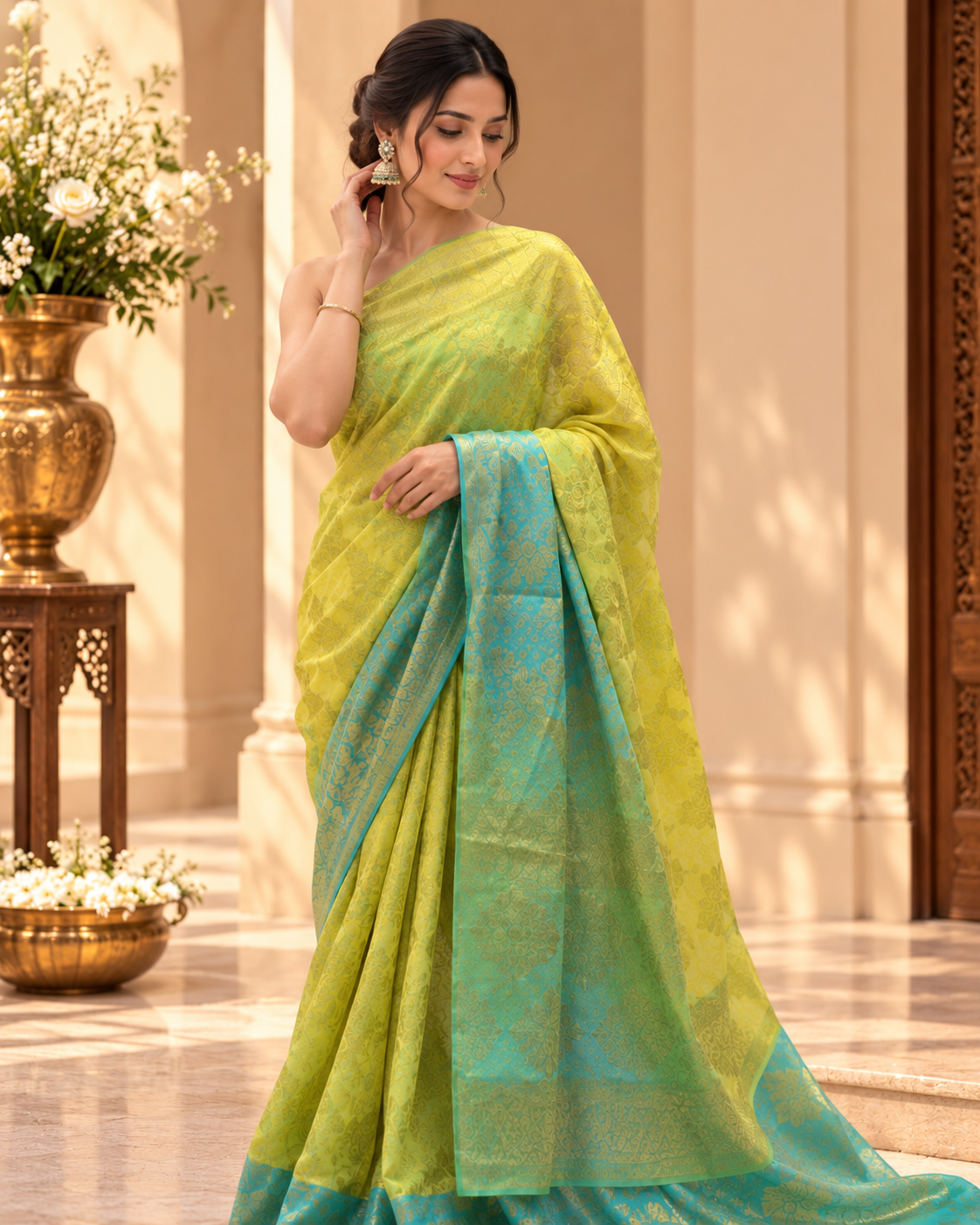 Georgette Banarsi saree