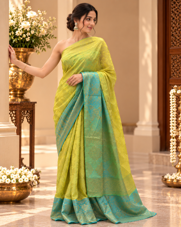 Georgette Banarsi saree