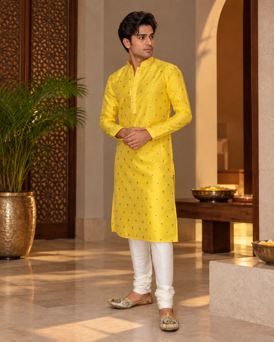 Buti Print Brocade Kurta
