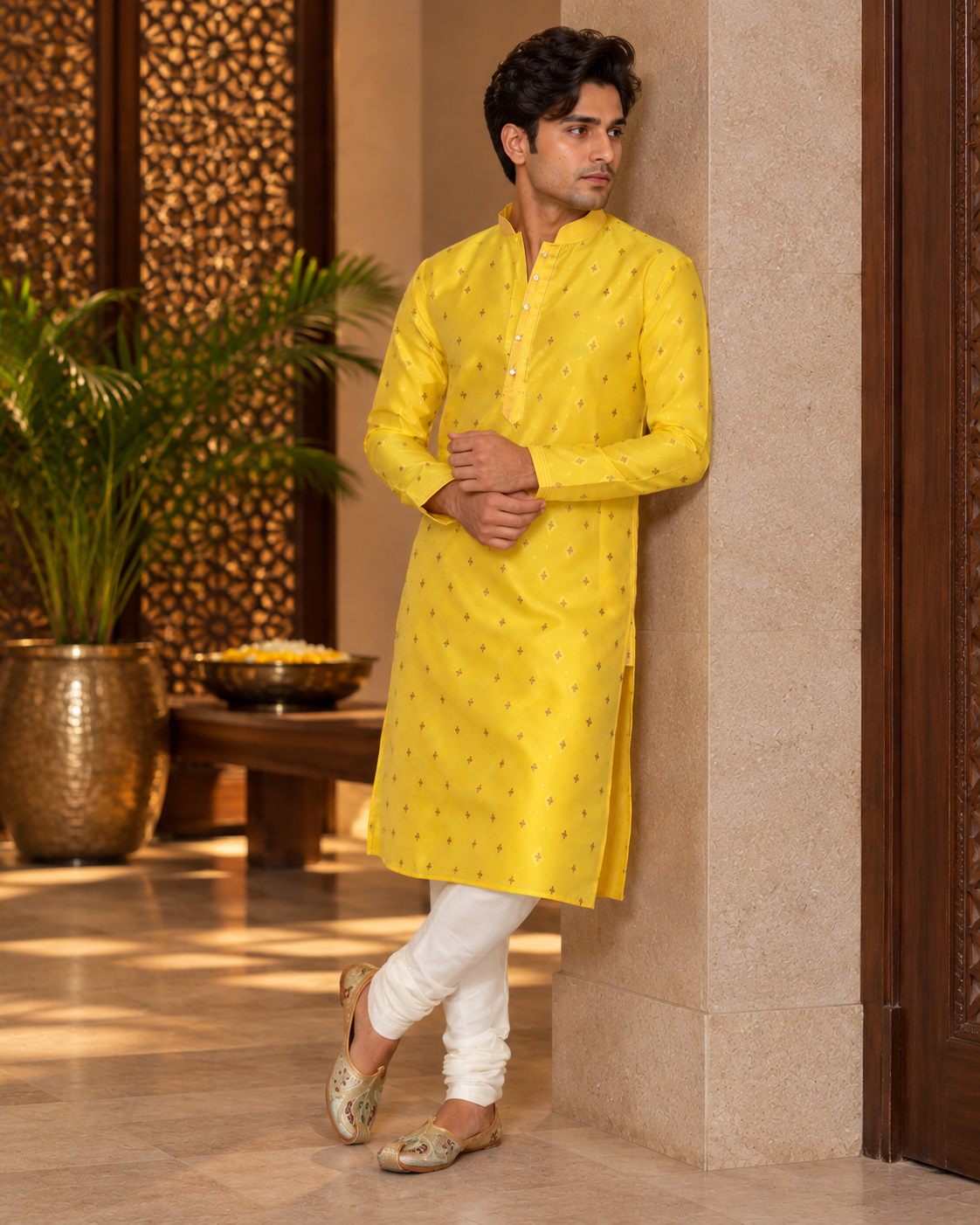Buti Print Brocade Kurta
