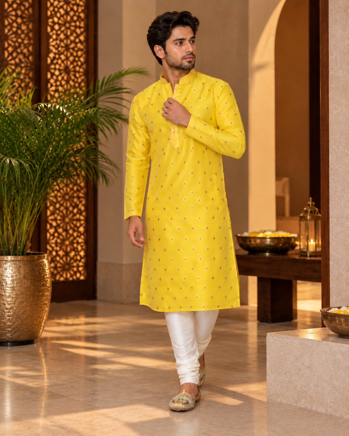 Buti Print Brocade Kurta